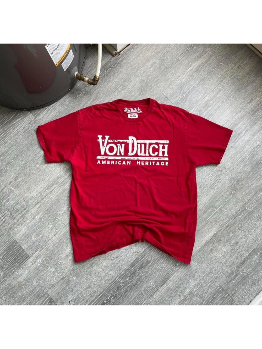 Red / White Von Dutch Y2K Graphic T-Shirt (Men’s XL, Fits L or XL)